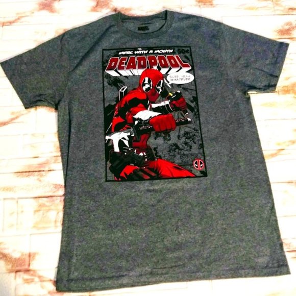 NWOT*DEADPOOL MARVEL TEE SHIRT*MEN SIZE L* "MERC WITH A MOUTH" - Picture 1 of 4